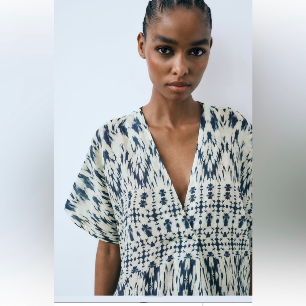 PRINTED RAMIE TUNIC DRESS - Picture 5 of 11
